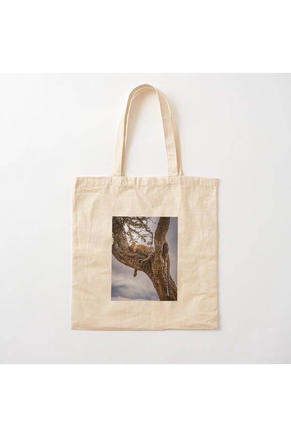 Leopard In The Tree In Kenya, Africa Canvas Tote Bags, Reusable Shopping Bag