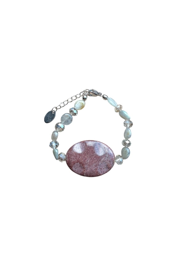Leopard Jasper Bracelet, Gemstone Bracelet, Natural Stone Jewelry