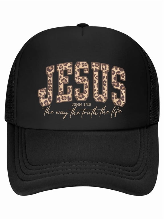Leopard Jesus The Way Truth Life Christian Bible Religious Baseball Cap