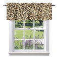 thumbnail image 1 of Leopard Kitchen Curtain Valances for Windows Farmhouse Short Curtains, Brown Animals Art Modern Farmhouse Rod Pocket Valance Curtain for Bedroom Cafe Living Room 42"x12", 1 of 8