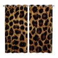 thumbnail image 1 of Leopard Kitchen Curtains 63 Inch Length, Brown Vintage Leopard Print Grommet Top Bedroom Living Room Curtains, Light Filtering Cafe Curtain Drapes 2 Panels Set 84''x63'', 1 of 9