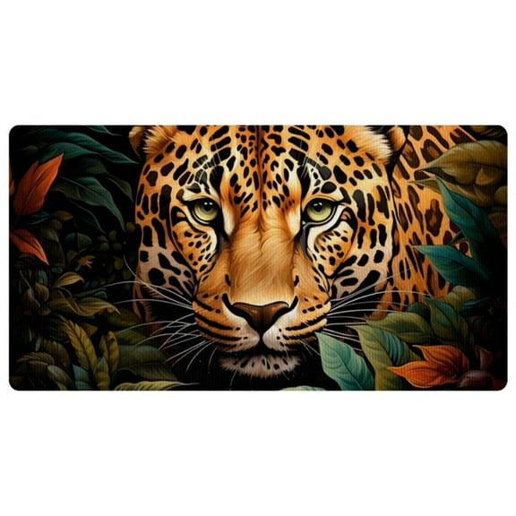 Leopard Kitchen Mat, Kitchen Rug, Comfort Standing Desk Mat, Kitchen Floor Mat Non-Skid & Washable for Home, Office