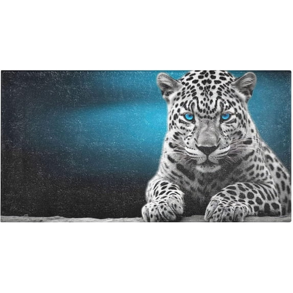 Leopard Kitchen Mat Soft and Absorbent Bath Mats for Bathroom Non Slip Quick Dry Shaggy Bath Carpet Machine Wash for Kitchen Bathroom Shower 39x20 in Home Decor