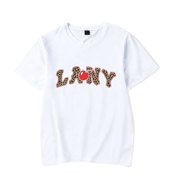 Leopard LANY T-Shirt Cherry Logo Printed Top Short Sleeve Men Women Pullover Streetwear T Shirts