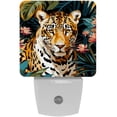 thumbnail image 1 of Leopard LED Square Night Lights - Bright and Compact Bedroom or Bathroom Lighting Solution with Auto on/Off Sensor - Set of 2 Square Shaped Nightlights, 1 of 6
