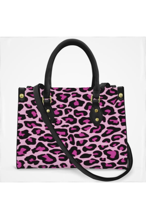 Leopard Light Purple Background Cross Body Bags For Women Small Leather Female Handbags Fashion Top-Handle Totes