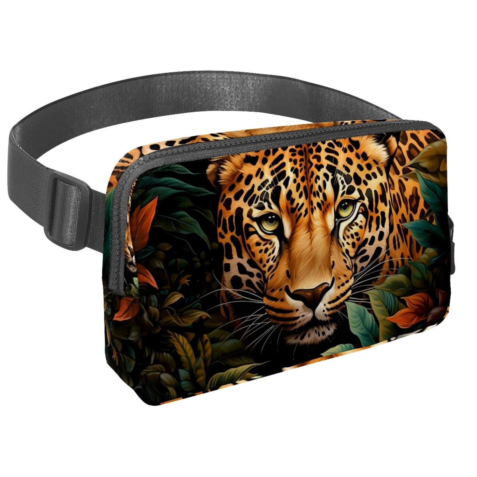 Leopard Lightweight Adjustable Sling Bag Waist Pack with Extension Strap Unisex - Ideal for Travel and Outdoor Activities
