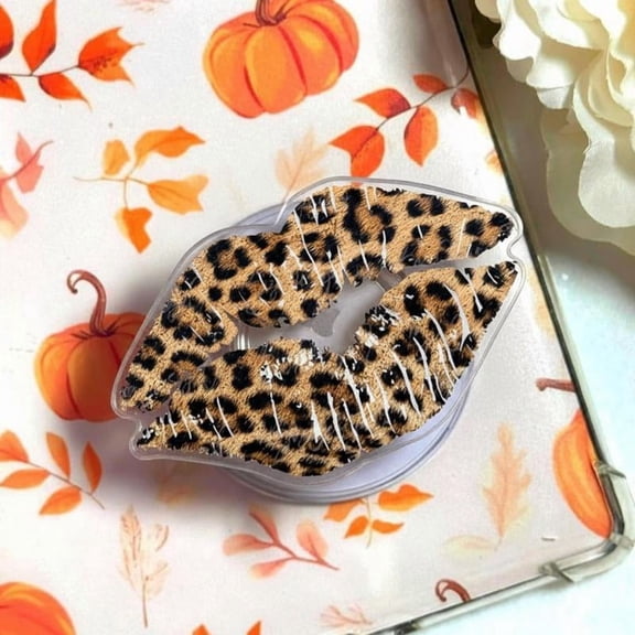 Leopard Lips Phone Grip, Cute Girly Coquette Aesthetic Magnetic Kickstand Holder