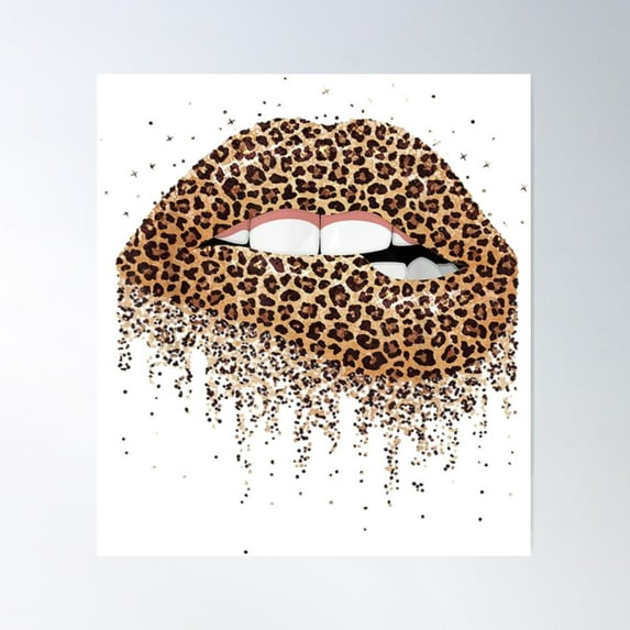 Leopard Lips Poster Wall Art, Modern Wall Decor For Living Room Bedroom, 8x12 UNFRAMED