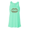 thumbnail image 1 of "Leopard Lips, Racerback, Soft Bella Canvas, Leopard Tank Top, Gift For Her, Muscle Tank, Leopard Lips Shirt, Leopard Print Tank Top, Mint , LARGE", 1 of 1