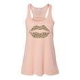 thumbnail image 1 of "Leopard Lips, Racerback, Soft Bella Canvas, Leopard Tank Top, Gift For Her, Muscle Tank, Leopard Lips Shirt, Leopard Print Tank Top, Peach, MEDIUM", 1 of 1