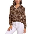thumbnail image 1 of Leopard Long Sleeve Blouse Woman Streetwear Casual Shirts Summer Oversize Woman Streetwear Clothing Birthday Present, 1 of 7