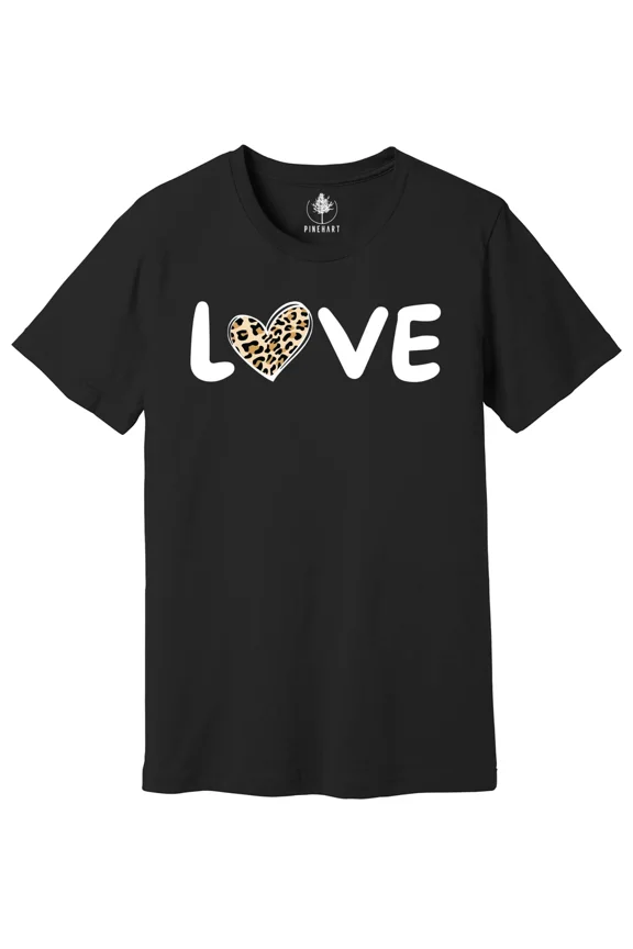 Leopard Love Shirt Leopard Hearvalentine'S Day Shirt Love Shirt