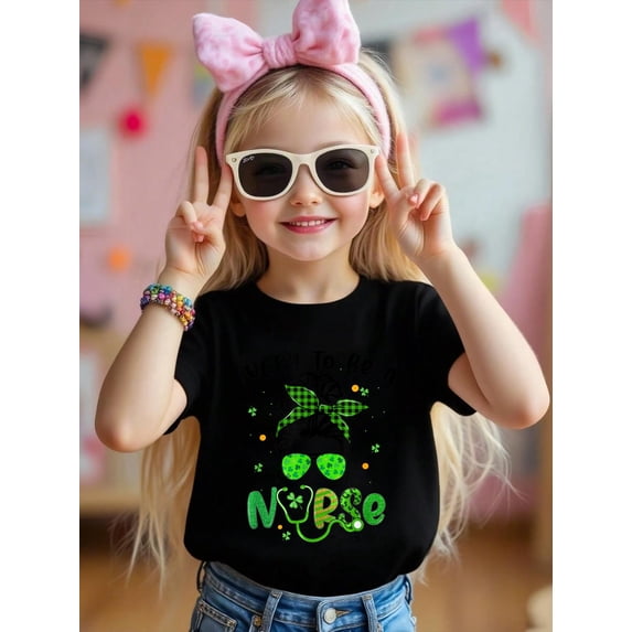 Leopard Lucky To Be A Pediatric Nurse St Patricks Day Irish Kids T-Shirt Graphic T-shirts for boys and girls