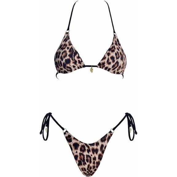 Leopard Luxe Triangle Bikini Top