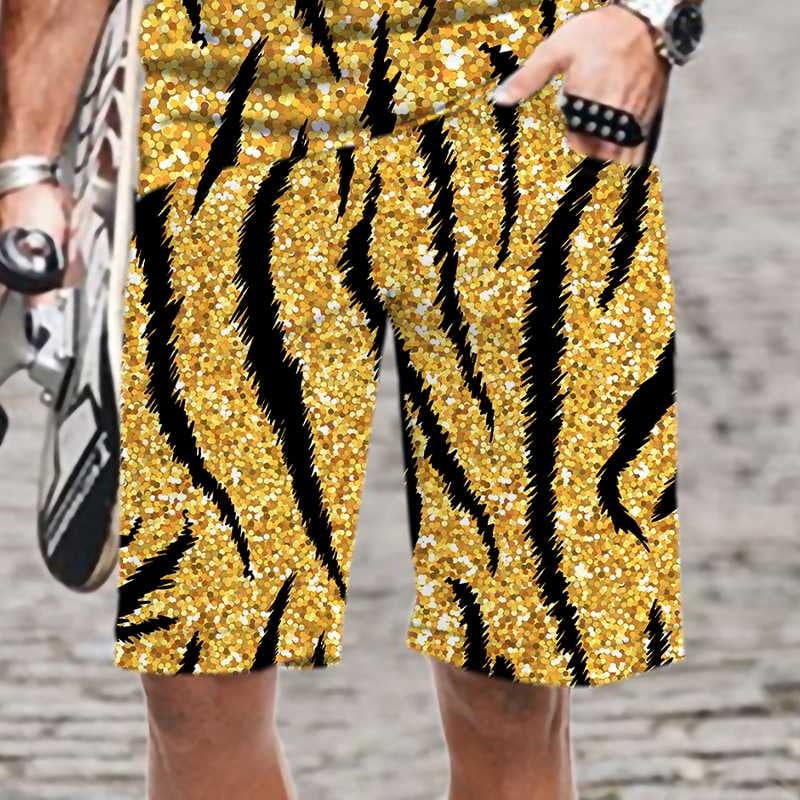 Leopard Luxury Graphic Beach Shorts Pants Men 3D Printed Surfing Board