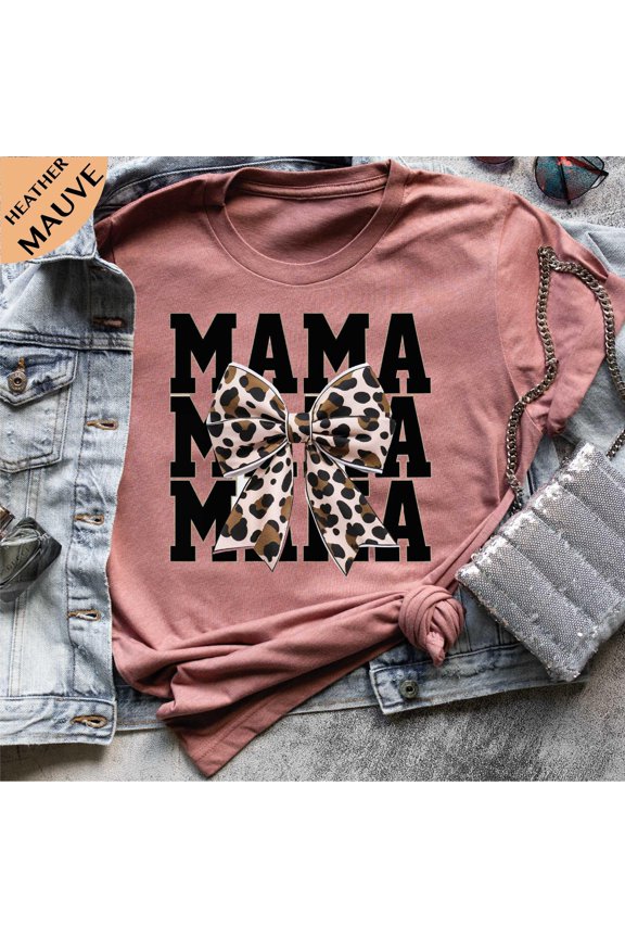 Leopard Mama Coquette TShirt Mothers Day Mom Shirt Gift For Mom Mama Shirt Mothers Day Gif