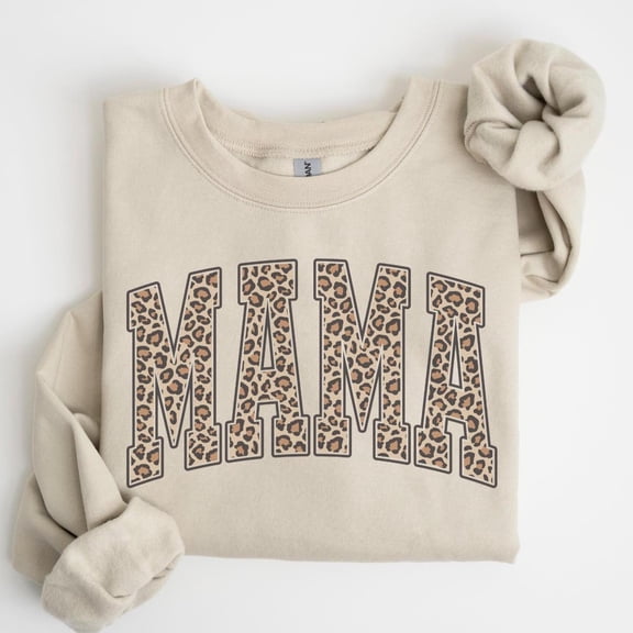 Leopard Mama Sweatshirt, Cute Mom Shirt, Retro Mama Shirt, Varsity Mama Crewneck, Gift for Mom,Mom Hoodie, Cheetah Mama Sweatshirt