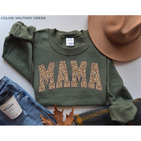 Leopard Mama Sweatshirt, Mothers Day, Mom Shirt, Retro Mama Sweatshirt, For Mom, Mama Sweatshirt, Leopard Mama Sweatshirt F49, F2142 Sweatshirt All Size S-5XL