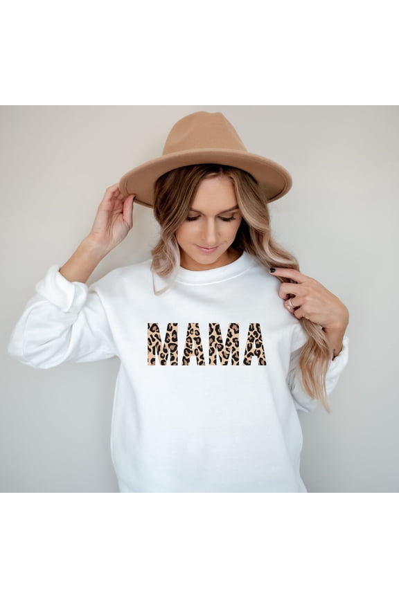 Leopard Mama SweatshirtWomen's Crewneck, Fall Winter Style All Size S-5Xl