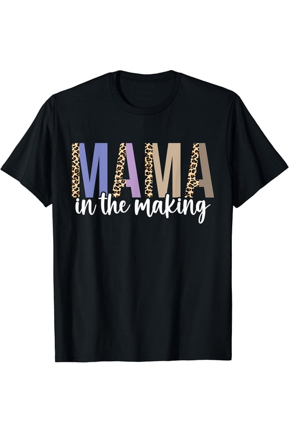 Leopard Mama in the Making Pregnancy Announcement Mommy Mom T-Shirt, Unisex T-Shirt