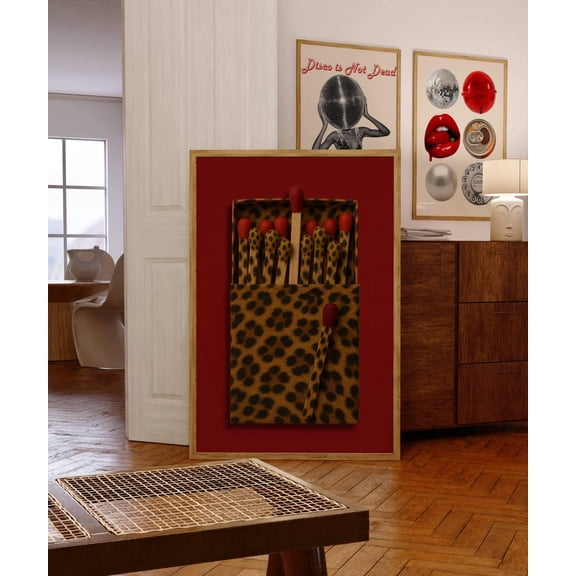 Leopard Matchbox Retro Eclectic Decor Wall Art