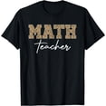 Teacer Math Leopard Math Teacher Summer Casual Fashion Cotton Cotton T-Shirt ...