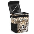 thumbnail image 1 of Leopard Mini Trash Can for Car: Foldable, with Lid, Leak-proof, Hanging Storage Bag, 1 of 6