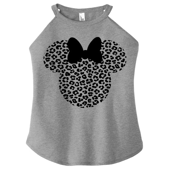 Leopard, Minnie Shirt, Cheetah Minnie Animal Kingdom Safari Casual Short Sleeve (Gray Frost Tank, Small)