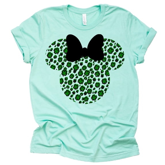 Leopard, Minnie Shirt, Cheetah Minnie Shirt, Animal Kingdom Shirt, Safari Shirt Casual Short Sleeve Shirt (Shamrock Mint, XX Large)