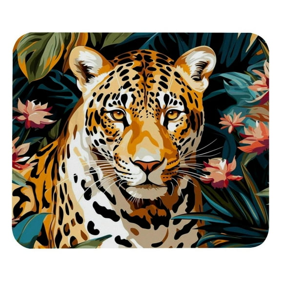 Leopard Mouse Pad for Laptop Wireless Mouse Home Office Travel, Portable & Washable