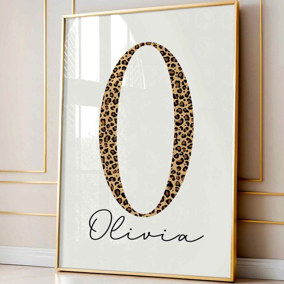 Leopard Name Monogram Wall Art Home Decor