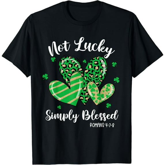 Leopard Not Lucky Simply Blessed Christian St Patricks Day T-Shirt