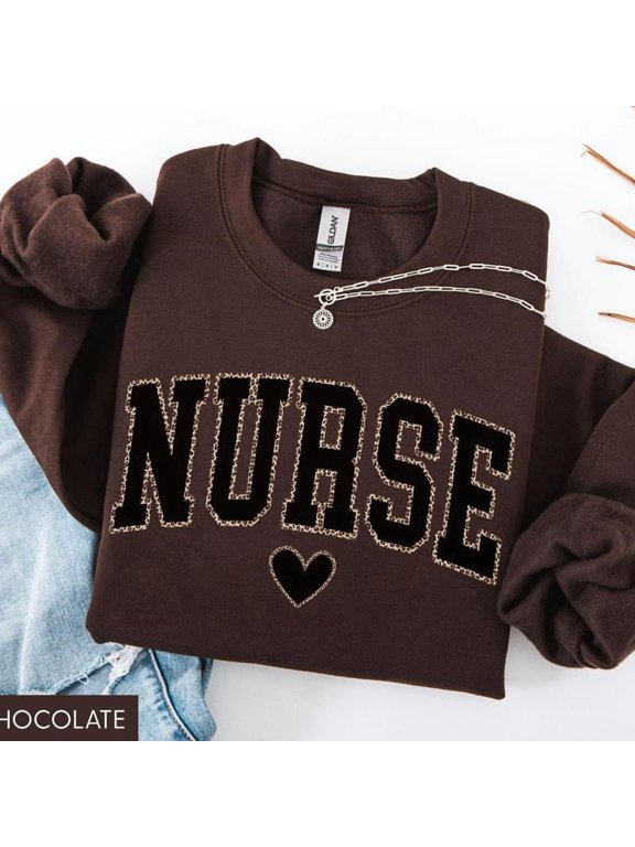 Leopard Nurse Sweatshirt, RN Nurse Sweater, Nurse Appreciation Shirt, New Nurse Graduation Gift, Nurse Week Gift, Nursing Student Crewneck