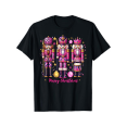 thumbnail image 1 of Leopard Nutcracker Pink Christmas 2024 Xmas Pajamas Matching Men Women T-Shirt, Suitable for Christmas activities, 100% Cotton, S - XXXL, Black, 1 of 11