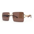 thumbnail image 1 of Leopard OG Gangster Rapper Rimless Wood Buffs Sunglasses Light Gold - Brown, 1 of 4