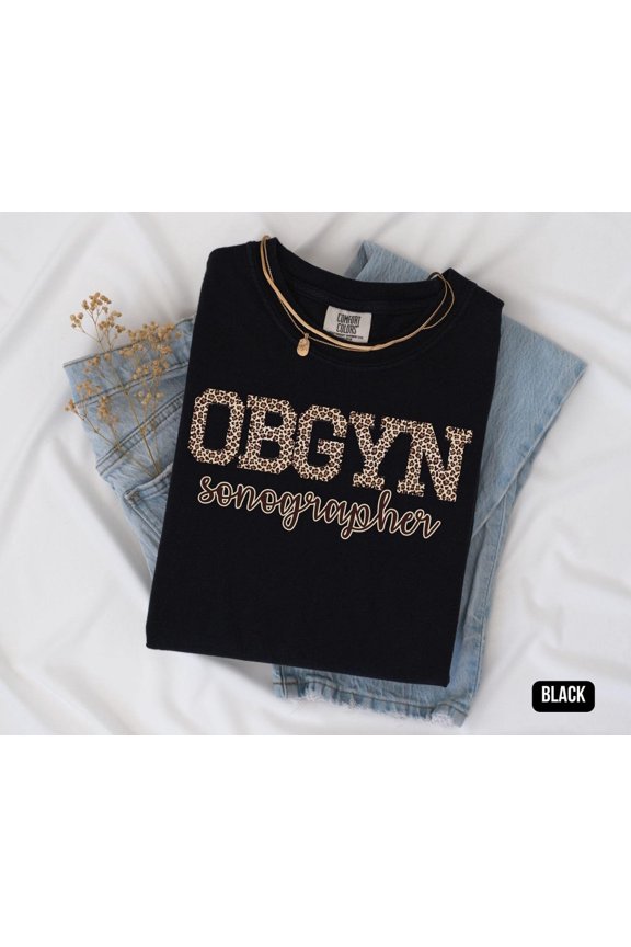 Leopard Obgyn Sonographer Gift For Nurse Obstetrics And Gynecology Ultrasound Style2 T-Shirt