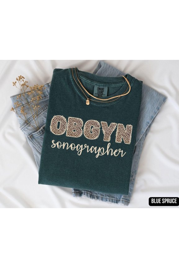 Leopard Obgyn Sonographer Gift For Nurse Obstetrics And Gynecology Ultrasound T-Shirt