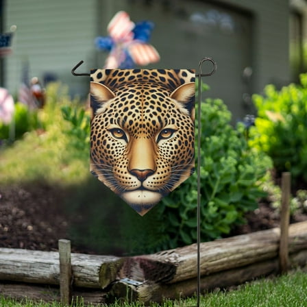 Leopard Of Face Garden Flag 18" x 12.5" Double Sided Yard Lawn Outdoor Decor Small Yard Flags