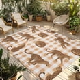 thumbnail image 1 of Leopard Outdoor Rug for Patio/Deck/Porch, Non-Slip Large Area Rug 5 x 7 Ft, Vintage Primitive Animals Orange Plaid Indoor Outdoor Rugs Washable Area Rugs, Reversible Camping Rug Carpet Runner, 1 of 8