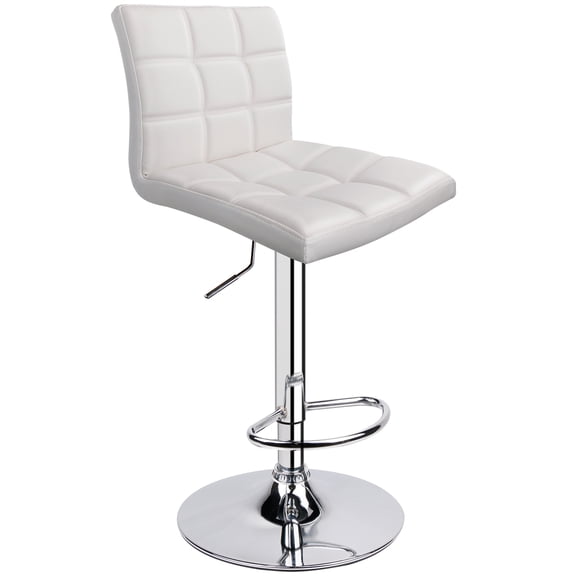 Leopard Square Back Adjustable Spin Kitchen Dining Bar Stool,White