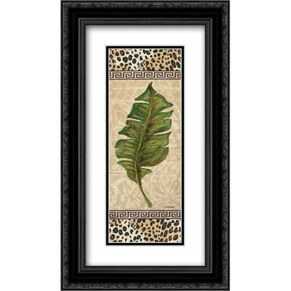 Leopard Palm Leaf I 2x Matted 14x24 Black Ornate Framed Art Print by Williams, Todd