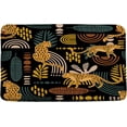 thumbnail image 1 of Leopard Palm Leaves Bath Mat Boho Cheetah Tropical Wildlife African Animal Abstract Geometric Minimalist Neutral Modern Bathroom Kitchen Rugs,17.8x29.5 Inch, 1 of 2