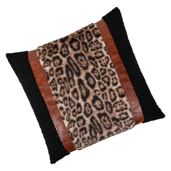 Leopard Patchwork Cushion Case Machine Washable Pillowcase Living Room Accent
