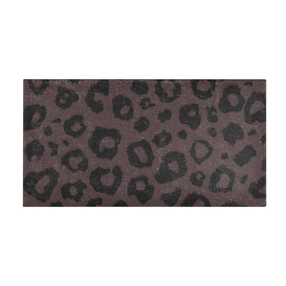 Leopard Pattern Bath Mat 39x20 Inch Soft Absorbent Non-Slip Plush Bathroom Rug for Floor