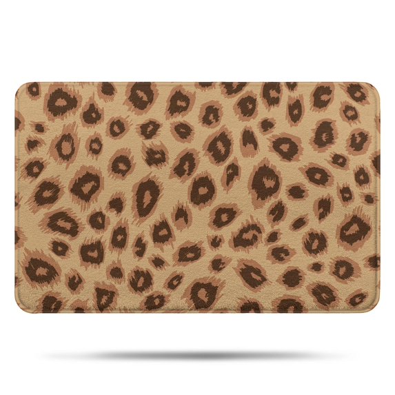 Leopard Pattern Bathroom Rugs Mat,Non Slip Microfiber Bathroom Rug,Rubber Backing,Soft Bathroom Mats for Bathroom Floor,Tub and Shower,17x27in(43x68cm)