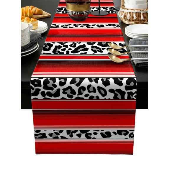 Leopard Pattern Bathtub Table Runner Luxury Home Dining Table Coffee Table Holiday Wedding Decoration Party Dinner Table Runner