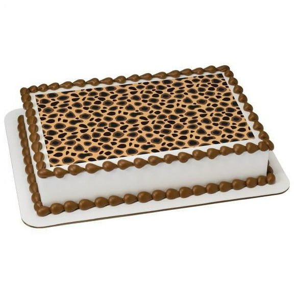 Leopard Pattern Edible Cake Topper Image