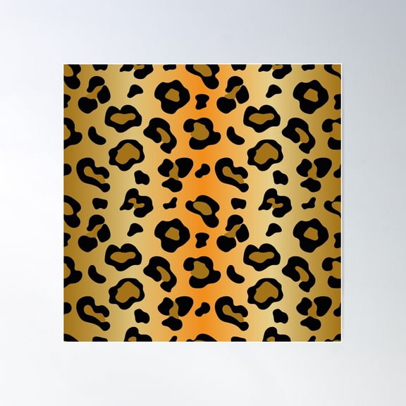 Leopard Pattern Gradient Poster Wall Art, Modern Wall Decor For Living Room Bedroom, 17x17 UNFRAMED