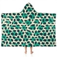 thumbnail image 1 of Leopard Pattern with Green and Black Spots Hooded Bath Towel，50"x30" for Ages 3 To 12 Kids, Quick Dry Lightweight Soft Microfiber Hood Beach Towel Cover Up for Kids, 1 of 7